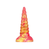 Metallic Anal - szilikon unikornis dildó - 17cm (pink-arany)
