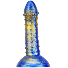 MetallicAnal Dildo Fantasy Saperli – érzéki kék-arany dizájn 16 cm műpénisz, dildó