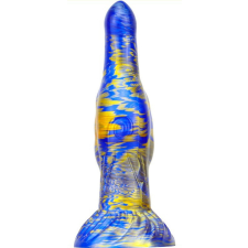 MetallicAnal Dildo Fantasy Skurix 19 x 5.5cm kék-arany műpénisz, dildó