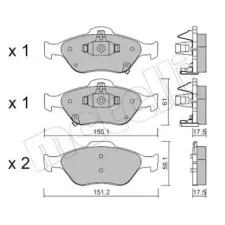METELLI fékbetétkészlet, tárcsafék 22-0316-1 autóalkatrész
