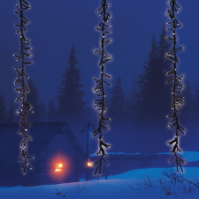  Meteor fényfüggöny, hideg fehér, fekete kábel, 2x1 méter, 480 LED karácsonyfa izzósor