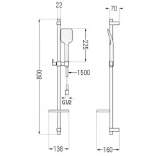 Mexen Alexa DS62 kád készlet, Fekete - 71213DS62-70 fürdőkellék