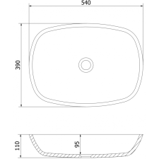 Mexen Araks pultra szerelhető üveg mosdókagyló 54 x 39 cm, Fehér - 24155430 szaniter