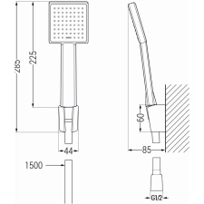 Mexen Aries R45 kád készlet, Fekete - 744803R45-70 fürdőkellék