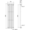 Mexen Aurora dísz radiátor 1800 x 450 mm, 1347 W, Fekete - W212-1800-450-00-70