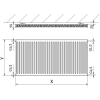 Mexen C11 lapradiátor 600 x 1300 mm, oldalsó csatlakozás, 1213 W, Fehér - W411-060-130-00