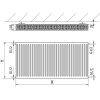 Mexen C22 lapradiátor 500 x 600 mm, oldalsó csatlakozás, 855 W, Fehér - W422-050-060-00