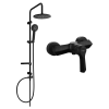 Mexen Carl fali zuhany szett fejzuhannyal és csapteleppel Sabre, Fekete - 72140240-70