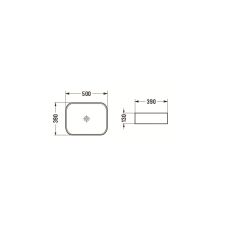 Mexen Carla munkalapi mosdó 50 x 39 cm, Fekete matt - 21555085 szaniter