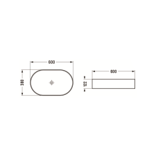 Mexen Celia munkalapi mosdó 60 x 38 cm, Fehér - 22206000 szaniter