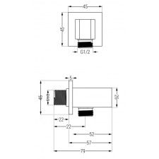 Mexen Cube DR02 beépíthetó kád-zuhany készlet fejzuhannyal 25 cm, Króm - 77503DR0225-00 fürdőkellék