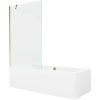Mexen Cube téglalap alakú kád 170 x 80 cm burkolattal és 1-szárnyas paravánnal 100 cm, átlátszó, arany