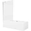 Mexen Cube téglalap alakú kád 170 x 80 cm burkolattal és 1-szárnyú paravánnal 100 cm, átlátszó, króm