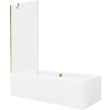 Mexen Cube téglalap alakú kád 180 x 80 cm burkolattal és 1-szárnyú 80 cm-es paravánnal, átlátszó, arany