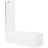Mexen Cubik 160 x 70 cm téglalap alakú kád borítással és 1-szárnyú paravánnal 60 cm, átlátszó, arany