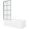 Mexen Cubik 160 x 70 cm téglalap alakú kád burkolattal és 1 szárnyas zuhanyfallal, fekete mintázat - 550316070X9508007077