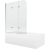 Mexen Cubik 170 x 70 cm-es téglalap alakú kád burkolattal és 3-részes paravánnal 120 cm, átlátszó, króm