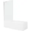 Mexen Cubik téglalap alakú kád 150 x 70 cm borítással és 1 szárnyas, 90 cm-es paravánnal, átlátszó, króm