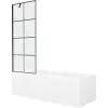 Mexen Cubik téglalap alakú kád 150 x 70 cm burkolattal és 1-szárnyú paravánnal 70 cm, fekete minta - 550315070X9507007077