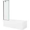 Mexen Cubik téglalap alakú kád 170 x 70 cm burkolattal és 1-szárnyú paravánnal 60 cm, fekete minta - 550317070X9506007070