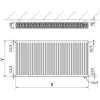 Mexen CV22 lapradiátor 600 x 500 mm, alsó csatlakozás, 826 W, Fehér - W622-060-050-00