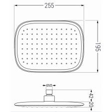 Mexen D-49 fejzuhany 25x29 cm, Fehér/Arany - 79749-25 csaptelep