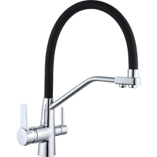 Mexen Duo  mosogató csaptelep  , króm/fekete - 671701-07 Konyhai csap csaptelep
