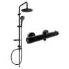 Mexen Erik  Zuhanyszett fali   termosztátos   Kai,  fekete - 77150205-70 Zuhany szett komplett