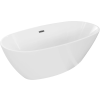 Mexen Eris szabadon álló kád 180 x 95 cm, fehér, gun gray kefélt túlfolyóval - 53441809500-66