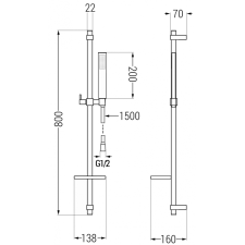 Mexen Estrella DQ02 kád készlet, Króm - 72303DQ02-00 fürdőkellék