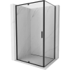 Mexen Exo 130 x 120 cm-es kifelé nyíló zuhanykabin, átlátszó, fekete - 819-130-120-70-00