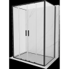 Mexen Exo-3S 3-falú tolóajtós zuhanykabin 130 x 80 cm, átlátszó, fekete - 8152-130-080-70-00-3S