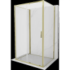 Mexen Exo-3S 3-oldalú zuhanykabin, tolóajtós, 130 x 100 cm, áttetsző, arany - 8151-130-100-50-00-3S