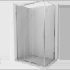 Mexen Exo 90 x 100 cm-es toló zuhanykabin, átlátszó, króm - 8153-090-100-01-00