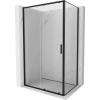 Mexen Exo tolóajtós zuhanykabin 120 x 110 cm, átlátszó, fekete - 8151-120-110-70-00