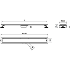 Mexen Flat 360° M15 forgó zuhanyfolyóka 90 cm, Fekete - 1724090-40 fürdőkellék