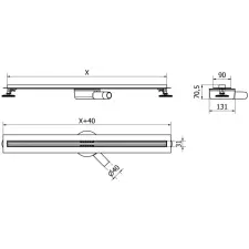 Mexen Flat 360° Slim forgó zuhanyfolyóka 80 cm, Arany - 1541080 fürdőkellék