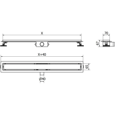 Mexen Flat M01 zuhanyfolyóka váza  90 cm, Fekete - 1720090-15 fürdőkellék