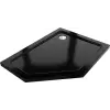 Mexen Flat ötoldalú slim jobbos zuhanytálca 100 x 80 cm, fekete, krómozott szifon - 41P708010R