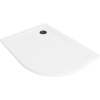 Mexen Flat slim félkör alakú zuhanytálca balos 120 x 90 cm, fehér, fekete szifon - 41109012L-B