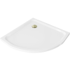 Mexen Flat slim félköríves zuhanytálca 70 x 70 cm, fehér, arany szifon - 41107070G