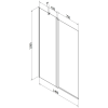 Mexen Flip 1 szárnyas kádparaván 140 x 150 cm, Átlátszó, Arany - 894-140-101-50-00