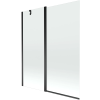 Mexen Flip Kádparaván 1 részes 140 x 150 cm,  átlátszó nano, fekete - 894-140-101-70-00 Kádparaván
