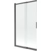 Mexen Fox kádparaván 2-szárnyú toló 100 x 150 cm, átlátszó, gun gray kefe - 891-100-002-66-00