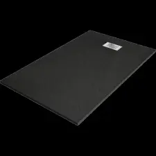 Mexen Hugo téglalap alakú SMC 150 x 70 cm, fekete, inox takaró kád, zuhanykabin