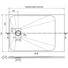 Mexen Hugo téglalap alakú zuhanytálca SMC 120 x 70 cm, Fekete - 42707012 fürdőkellék