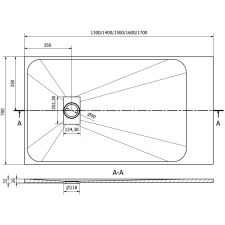 Mexen Hugo téglalap alakú zuhanytálca SMC 150 x 70 cm, Fekete - 42707015 fürdőkellék