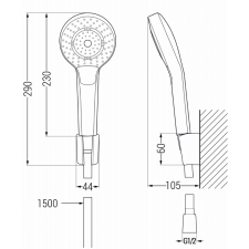 Mexen Kama R05 kád készlet, Króm - 72503R05-00 fürdőkellék