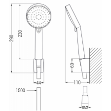 Mexen Kama R75 kád készlet, Króm - 72503R75-00 fürdőkellék