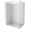 Mexen Kioto-F zuhanyfal Walk-in kerettel 125 x 70 cm, átlátszó 8 mm, szálcsiszolt nikkel - 800-125-202-04-97-070